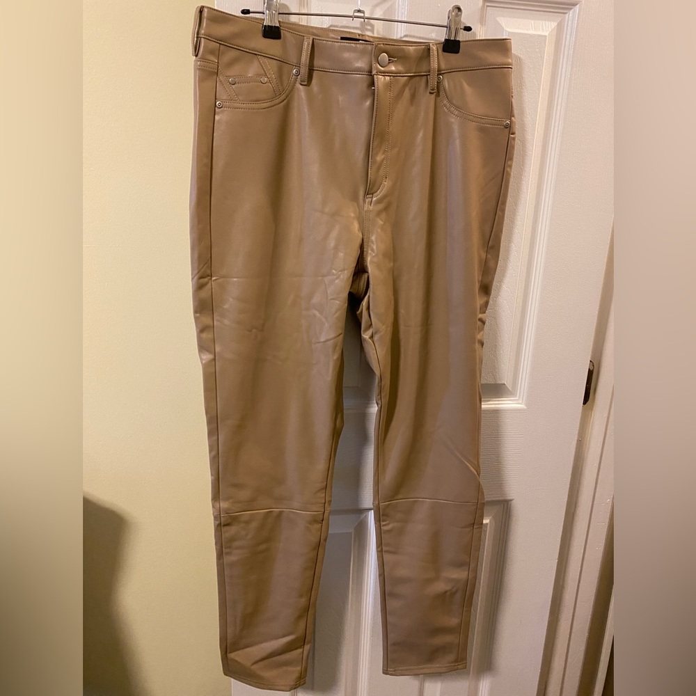 7 for all mankind tan faux leather pants